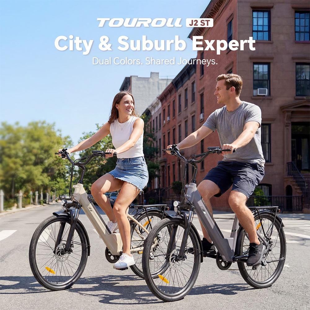Touroll J2 ST Tiefeinstieg Elektrofahrrad – 45Nm Motor, 100km Reichweite, Komfort-Erster Stadtradfahrer