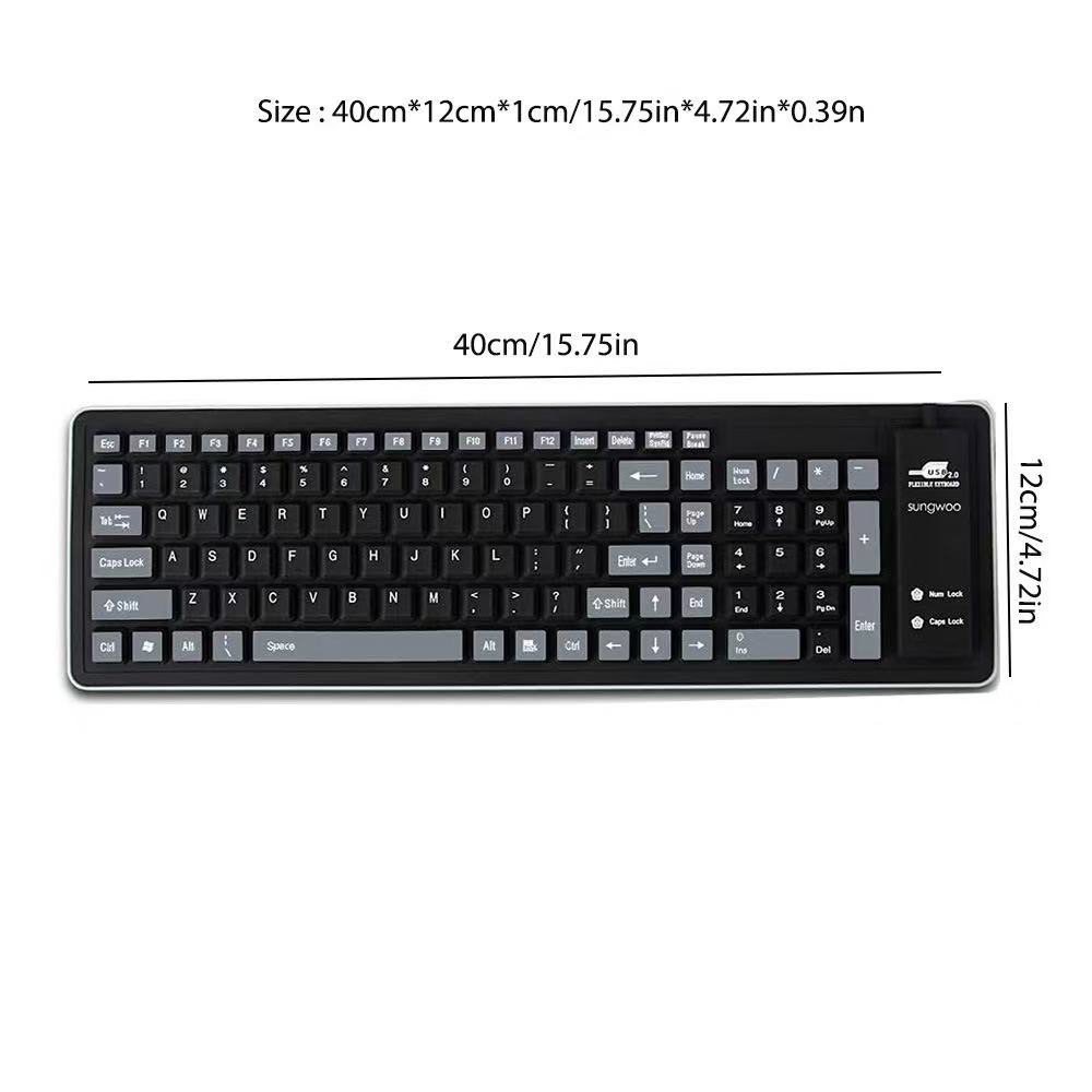 Portable Silent Foldable Silicone Keyboard Usb Flexible Soft Waterproof Roll Up Keyboard For Pc Laptop