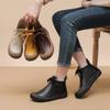 2026 Spring Autumn Genuine Leather Shoes Women Ankle Boots Soft Brand Mother Shoes Casual Boots Plus Size 41