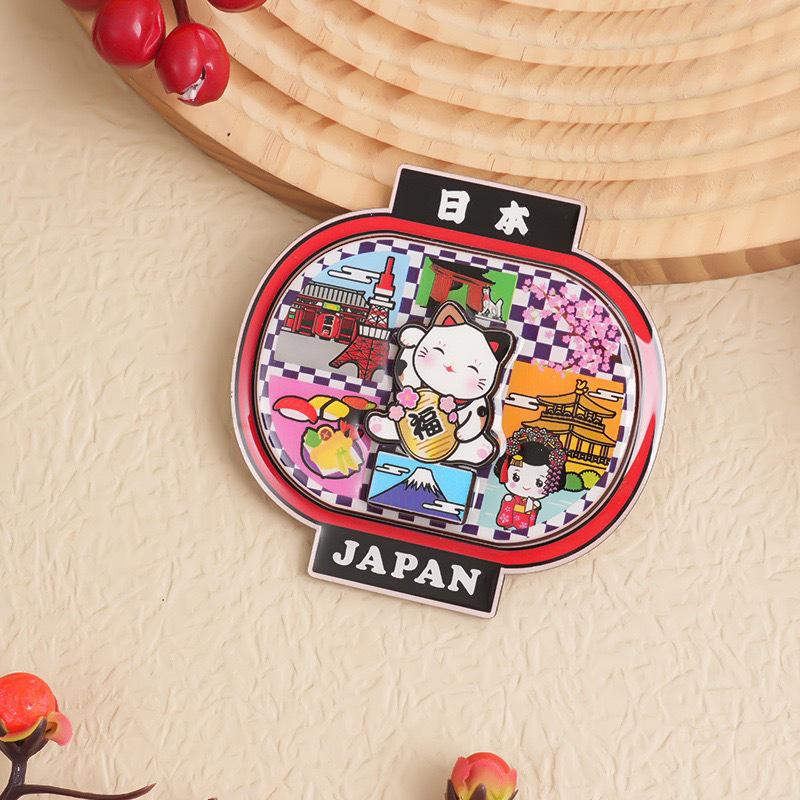 Japanese Epoxy Wood Refrigerator Magnets - Cute Cartoon Cultural Souvenirs, Soft Magnetic