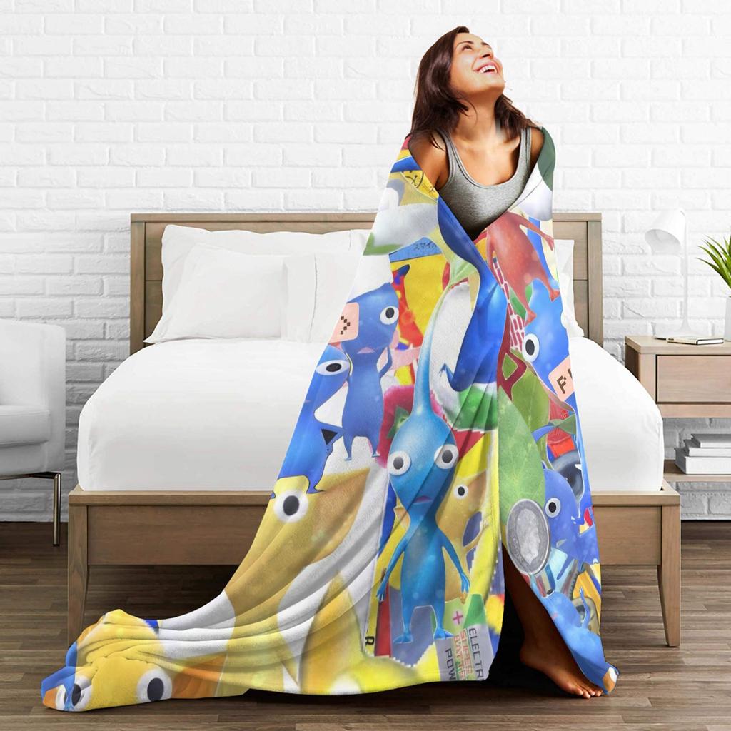 Pikmin Game Blanket Quality Warm Soft Bedding Throws Winter Picnic Home Decor Novelty Bedspread
