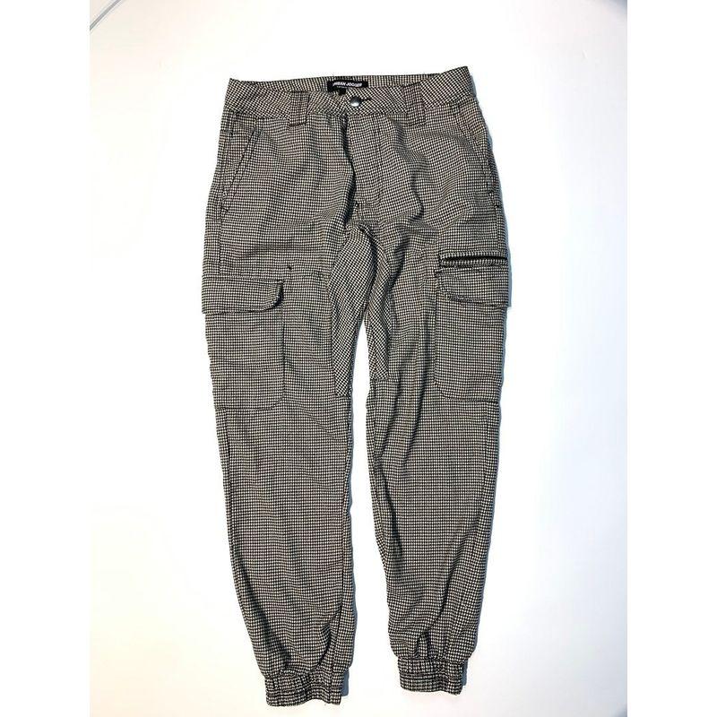 Fashion Men Spring & Fall Gray Gingham Trendy Jogger Pants Street Casual Leg Shaping Cargo Pants Jogger Pants Thousand bird grid UK28