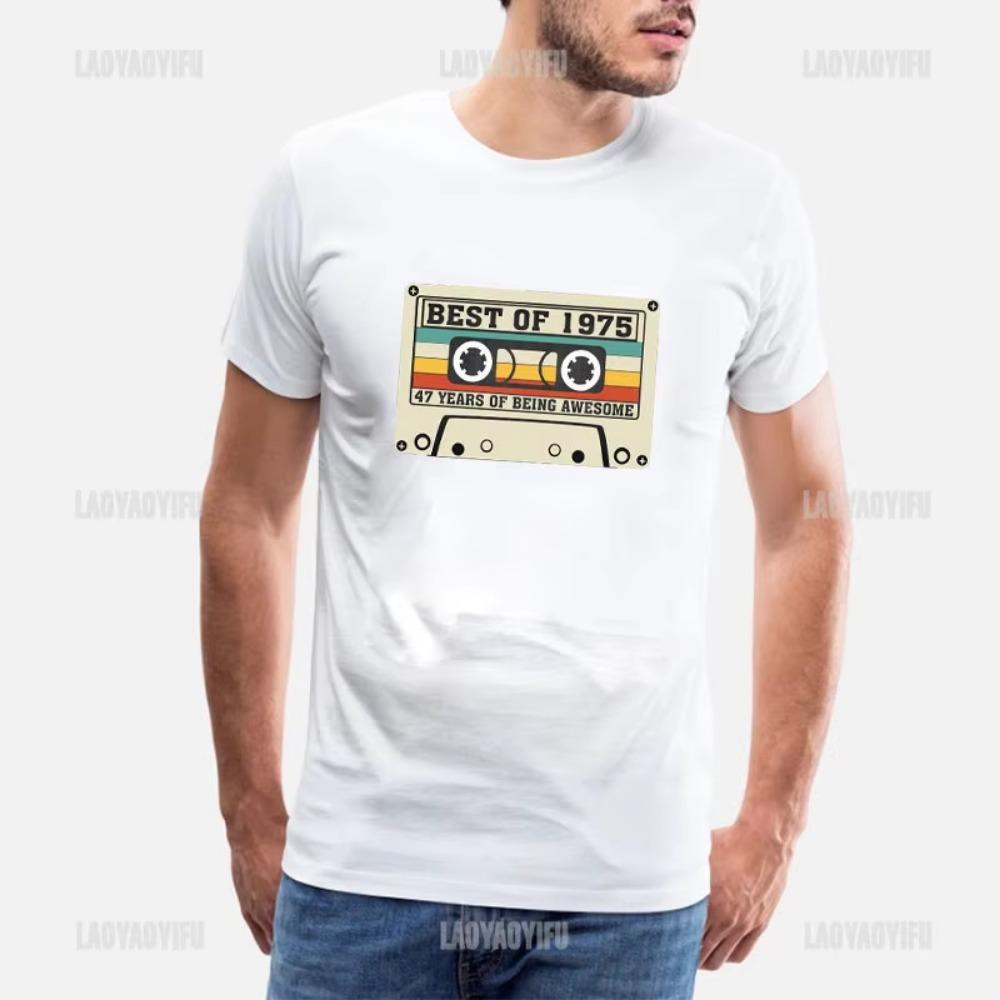 Vintage 1975 Limited Edition Men T Shirts Retro Classic Art Print Tees Short Sleeve O Neck Harajuku Streetwear Birthday Gifts
