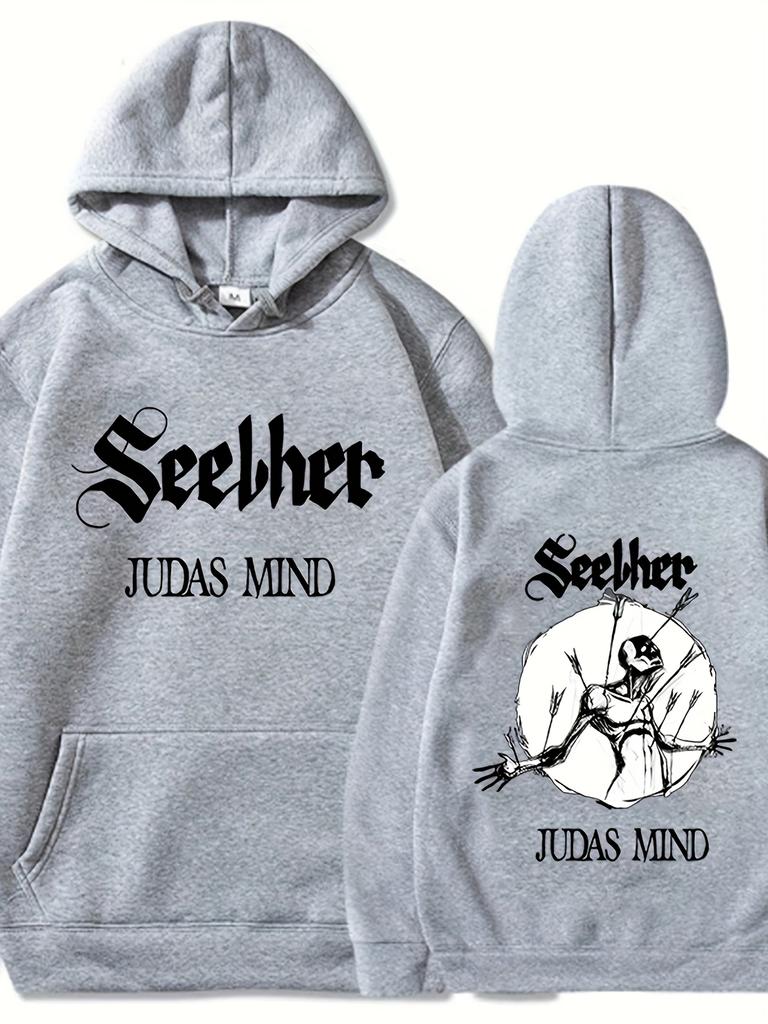 Unisex Pullover with Bold Letter Print, Machine Washable Autumn Winter Streetwear, Comfortable Clothing, Urban Style Sweatshirt