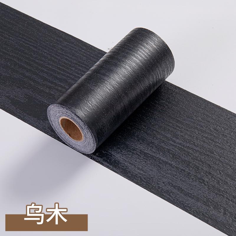 1 Roll Thickened Imitation Wood Grain Skirting Wall Stickers, Self-adhesive Living Room Bedroom Wall Corner Decoration