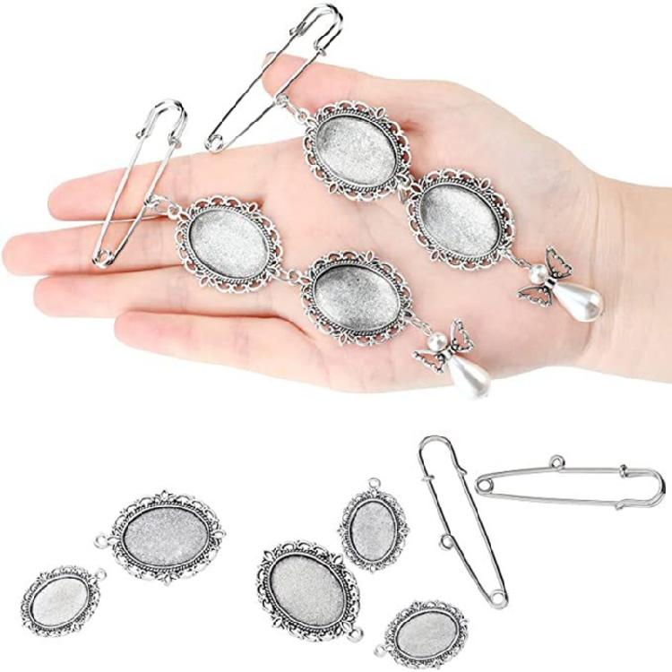 Blank Badge Pin Photo Frame Brooch Heat Transfer Blank Lapel Pin Alloy Material