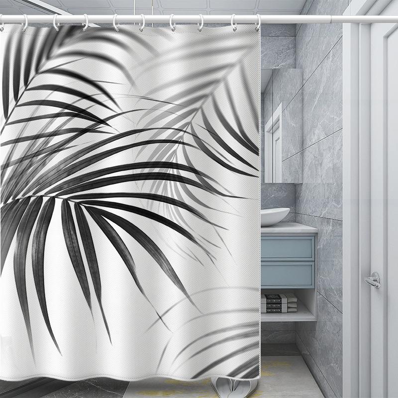 Bathroom Thickened Waterproof Curtain Mildew Proof Shower Curtain Shower Partition Curtain Shower Curtain Bathroom Curtain Free Perforation