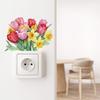 Adesivi per Switch a forma di Bouquet di Tulipani Acquerellati Cartoni Animati, Decorazione Autoadesiva per Camera da Letto Soggiorno Stanza del Dormitorio Decorazione per Aula
