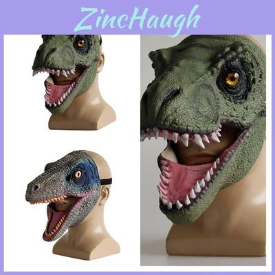Jurassic World Dinosaur Latex Mask Headgear Tyrannosaurus Rex Halloween Cosplay Prop