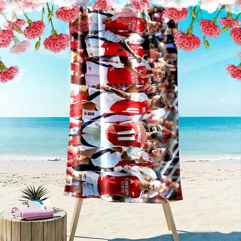Arsenal Players Print Beach Towel, Large Soft Quick Dry Towel for Beach Camping Swimming