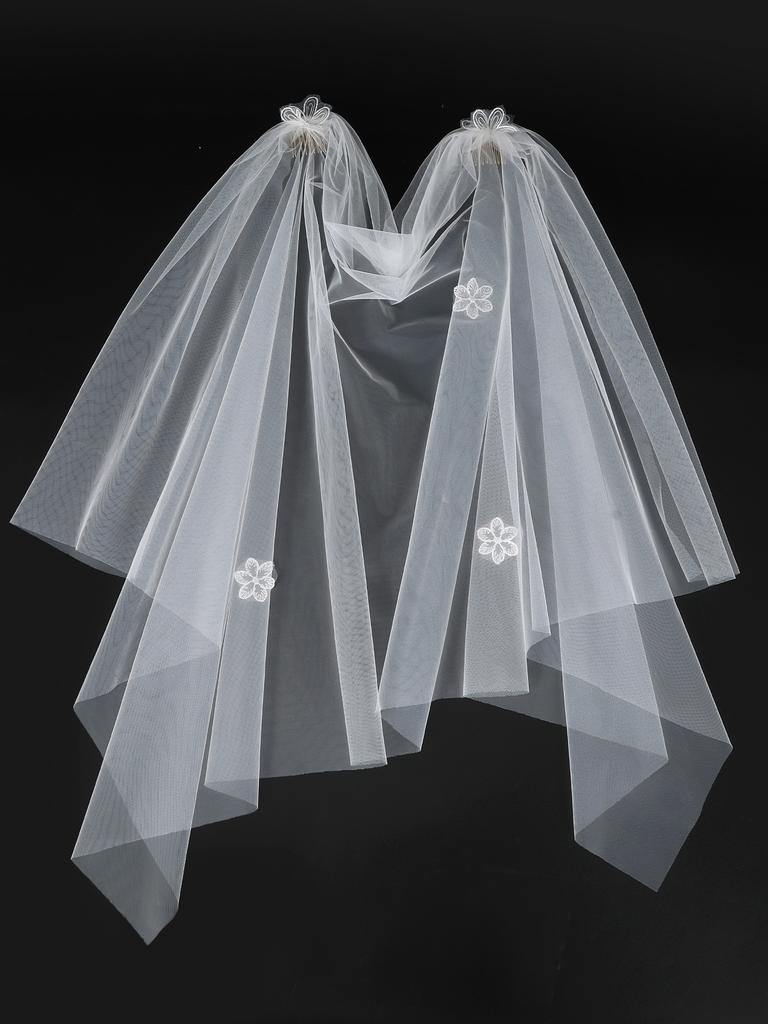 White Tulle Bow Veil Hairpin Pearls Wedding Bachelorette Hen Party Elegant Bridal Veil Hair Clip Gifts Women Hair Accessories