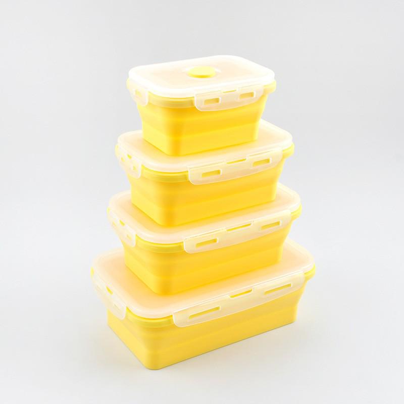 Skládací silikonový obědový box - Bento box vhodný do mikrovlnné trouby a lednice