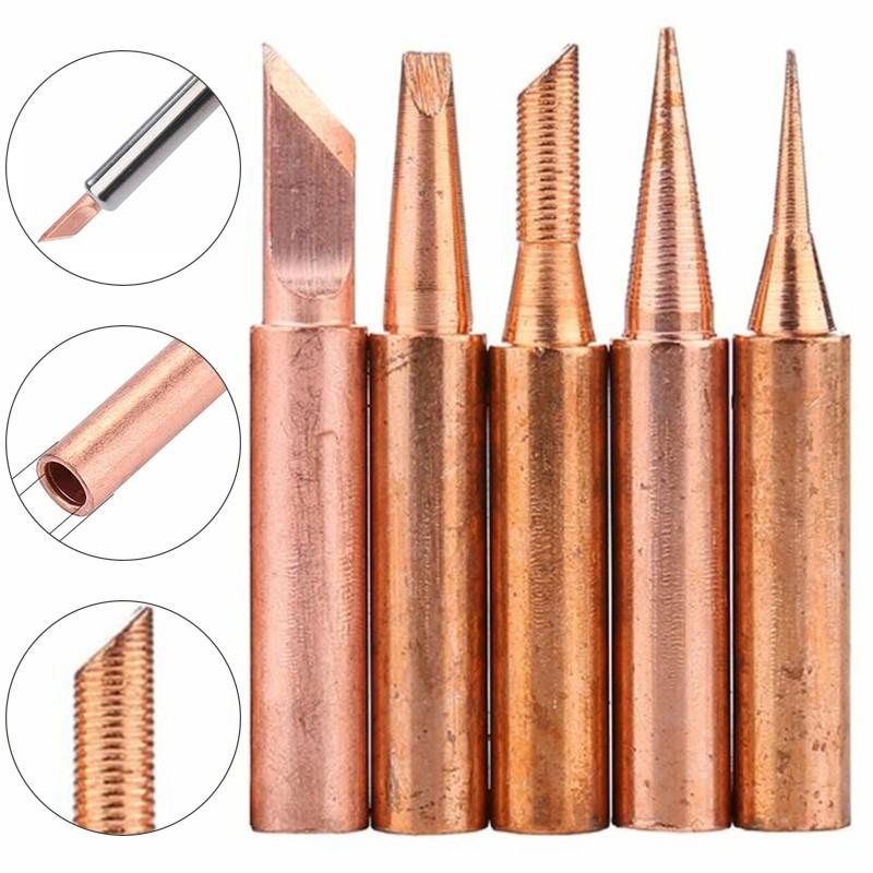 5 Pcs/Lot Set 900M-T Copper Soldering Tip -free Solder Iron Welding Tips