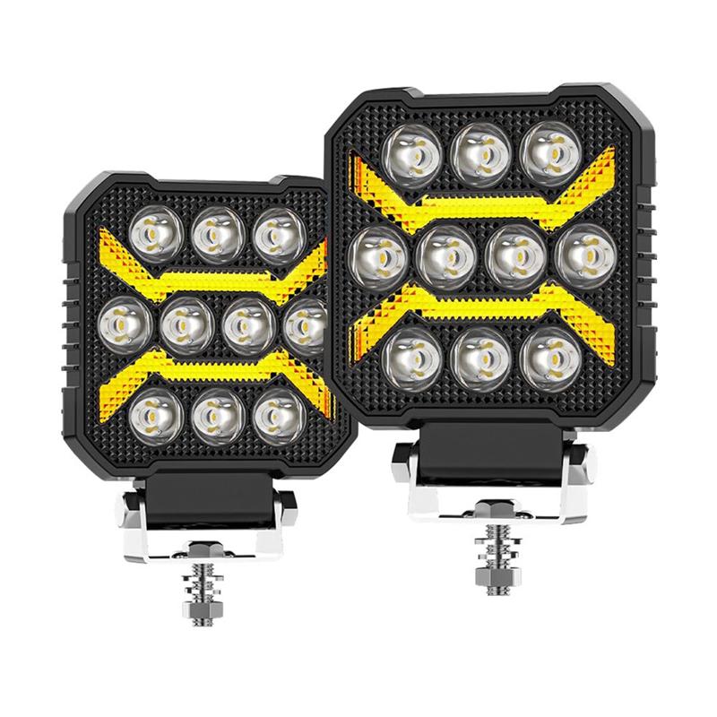 Car Led Work Light 4 Inch Strobe Headlight White Yellow Offroad Driving Spotlight Fog DRL Light For Truck Cars Suv Boat