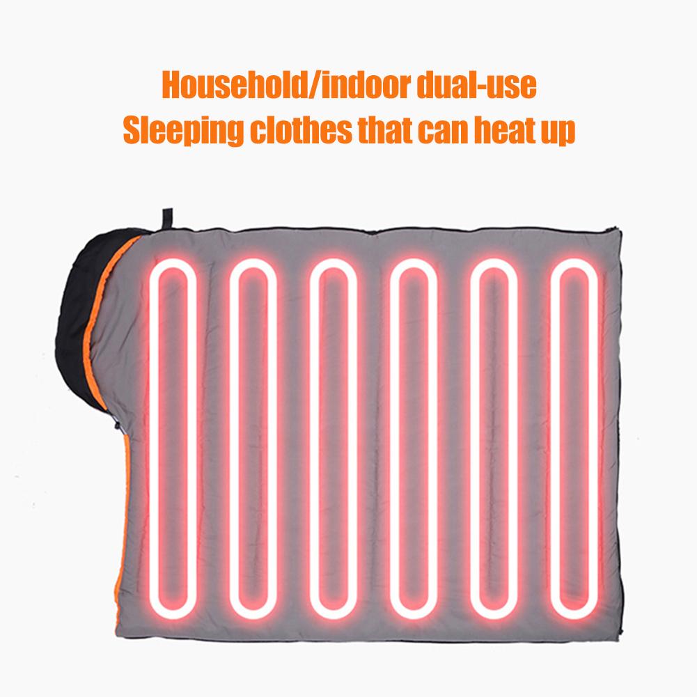 Electric Heated Sleeping Bag 3-Level Temperature Emergency Sleeping Bag Winter Warm for Travel Hiking for Backpacking