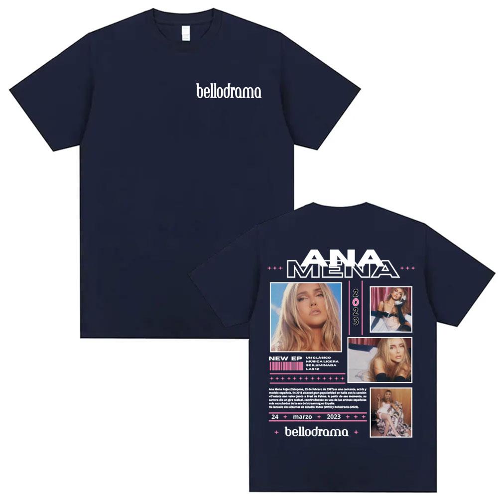  Summer Singer Ana Mena BELLODRAMA Album 100% Pure Cotton Printed T-shirt Tour Men Women Hip Hop Harajuku Y2K