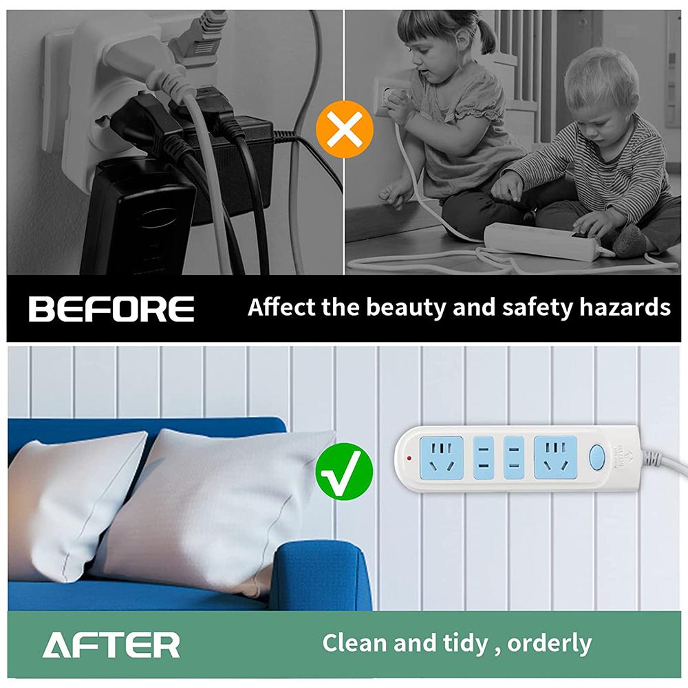 8 Pcs Self-Adhesive Power Strip Holder for Kitchen Home Office Cable Management