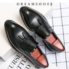 2025 Leather Casual Shoes Men Loafers Luxury Band Slip On Male Dress Shoes Leisure Style Big Size 38-47 Good Wear-resistant Sole
