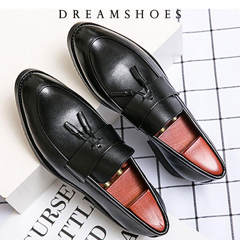 2025 Leather Casual Shoes Men Loafers Luxury Band Slip On Male Dress Shoes Leisure Style Big Size 38-47 Good Wear-resistant Sole