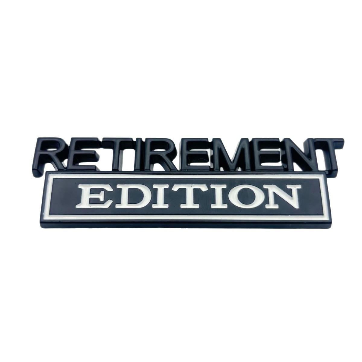 

Hot-Selling Cross-Border RETIREMENT Edition Metal Car Emblem & Body Sticker чорний білий колір