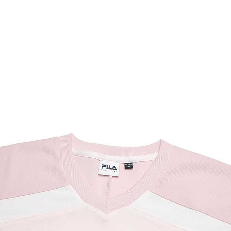 Fila Original Loose V-Neck Fashion Versatile Long Sleeve T-Shirt Unisex Tops F71U539211F-LP