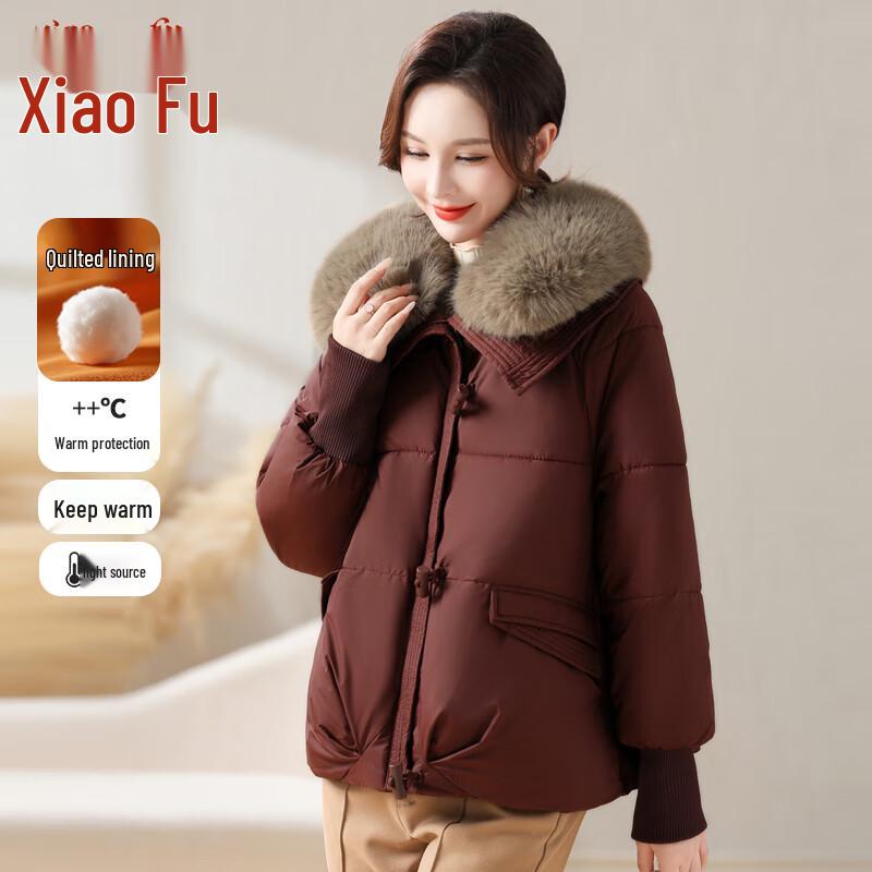 

Xiaofu Mid-Aged Women s Winter Warm Short Cotton Jacket XL