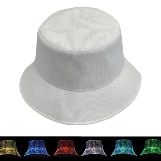 LED Fisherman Hat Neon Rave Bucket Cap 7 Colors Glow