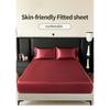 Ice Silk Color Ding Bed Sheet Solid Color Cool Silk Mattress Protective Cover Anti Slip Bed Cover Dust Cover