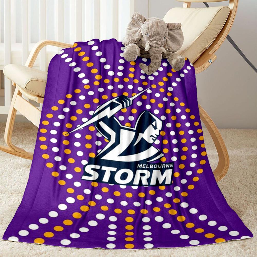 Coperte con logo della squadra Melbourne Storm Adatte per divani, viaggi, soggiorni anche un buon regalo per amici e familiari Adatte a tutte le stagioni.