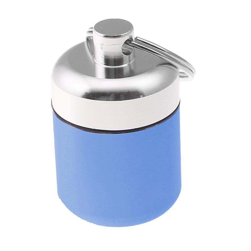 Small Pill Keychain Holder Aluminum Alloy Storage Box Waterproof Organizer Storage Portable Pill Holder Earplug Container