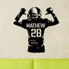 Metal Wall Art Personalized Football Player Sign Home Sports Decor Gift