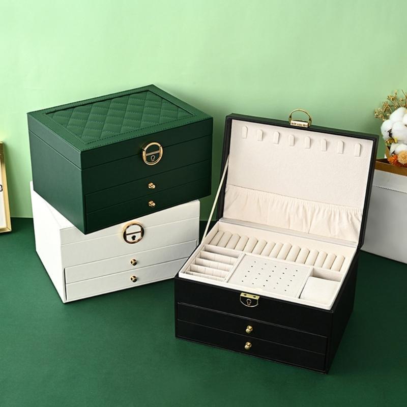 Elegant Jewelry Holder Spacious Multi Tiered Necklace and Earring Organizer with Compartments Jewellery Stoarge Box