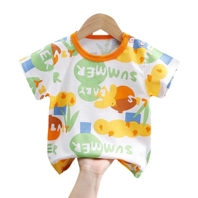 Children's short-sleeved T-shirt cotton girls summer baby baby summer children's new boy's top