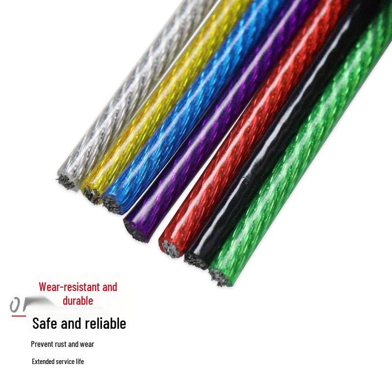 Adjustable Steel Wire Rope with Plastic Coating - Light & Picture Hanging System with Lock Buckle