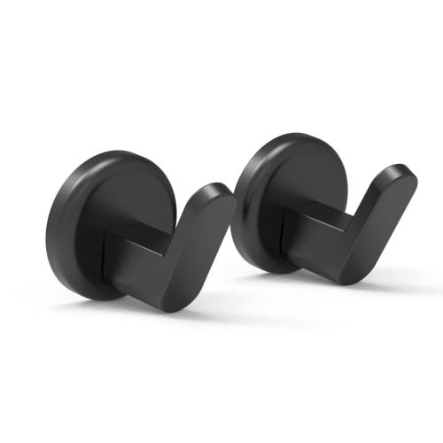 THCMAG Heavy Duty Magnetic Hooks for Hanging Supplies, Grills, Home Kitchen, Refrigerators, Key Cases, 42mm, Black, Set of 2