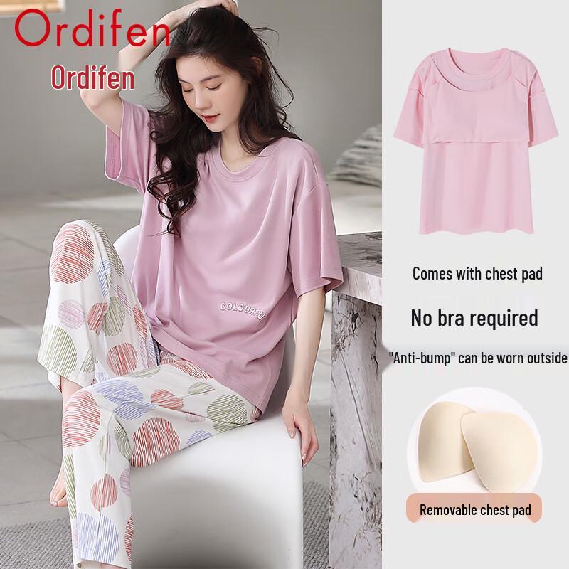 Ordifen Women s Pure Cotton Pajama Set L