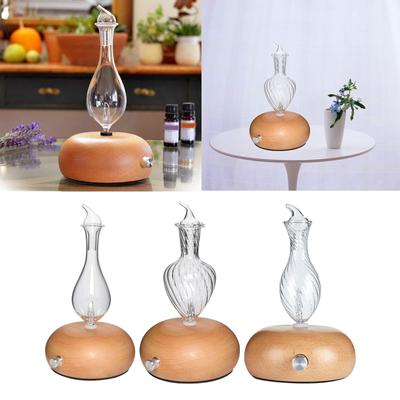Waterless Nebulizing Pure Essential Oil Diffuser Wood Base Fragrances Atomizing Air Humidifier Sprayer Vaporizer Night Lamp