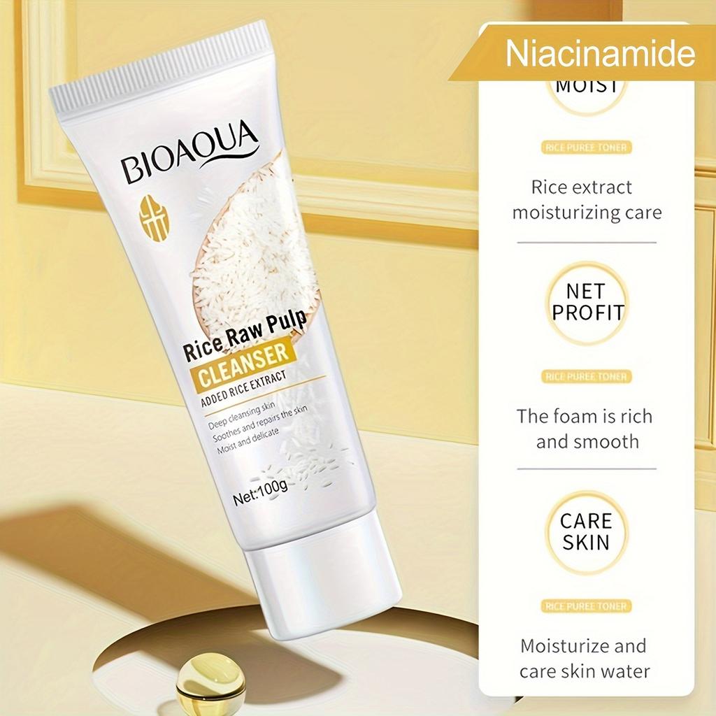 100g Raw Pulp Rice Deep Clean Gel, Beautiful Face Wash for Delicate Skin Daily Care for Men and Women
