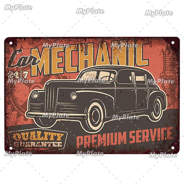 Garage Metallskylt Metallaffisch Plåtskylt Plack Metall Vintage Väggdekor för Bar Pub Motorcykelklubb Man Cave Tool Regler Affisch