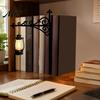 Space Saving Bookend Lamp Library Lantern Mini Bookshelf Lamp, Vintage Hanging Light with Warm Glow, Decor for Bedroom Decorative Home Study