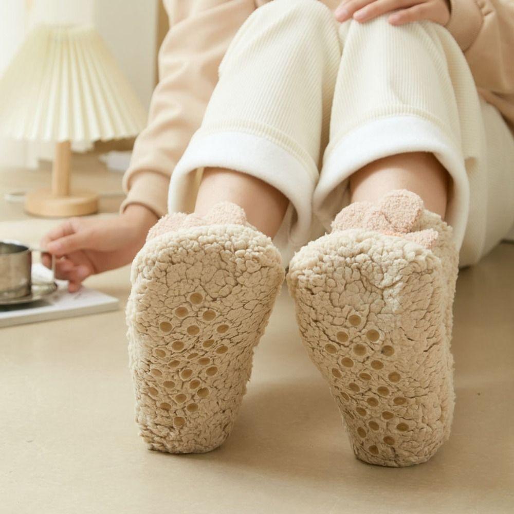 Cartoon Floor Stockings Women Mid-Calf Furry Plush Sock Harajuku Funny Tube Socks  Winter