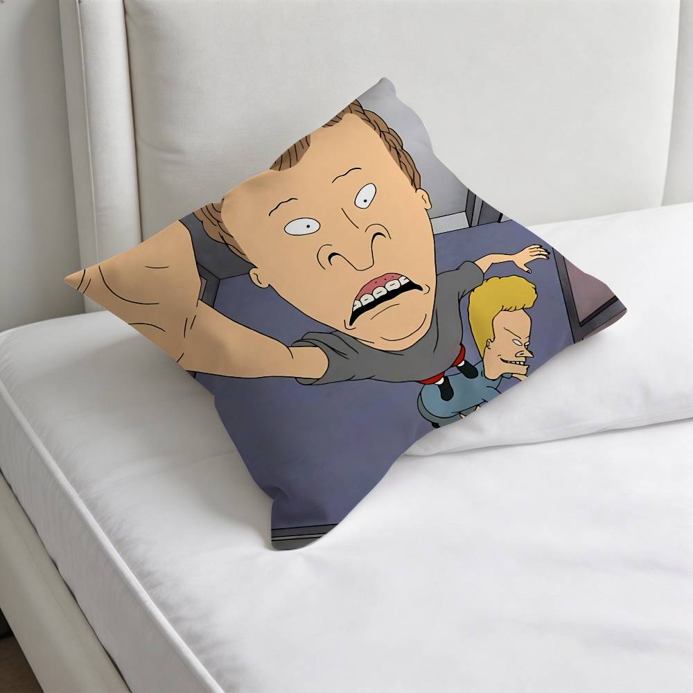 BBeavis and Butt HHead Square Pillow Cover Decorative Throw Pillow Case for Sofa Couch Bed Home Car Living Room Decoration