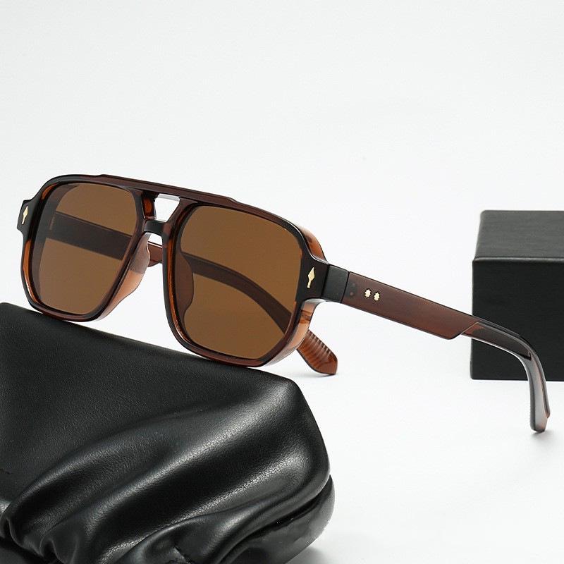 

Men s Retro Square Double-Beam Sunglasses: European & American Fashion for Casual, Driving, and Business.