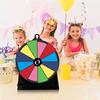 8-Inch Acrylic Rainbow Prize Wheel with 12 Slots Dry Erase Spinning Wheel with Stand DIY Fortune Spinner Tabletop Roulette Party Board Game Props