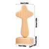 Magnetic Base Wood Cross Statue Handicraft Vintage Cross Ornament Standing Portable Crucifix Sculpture Home Decor