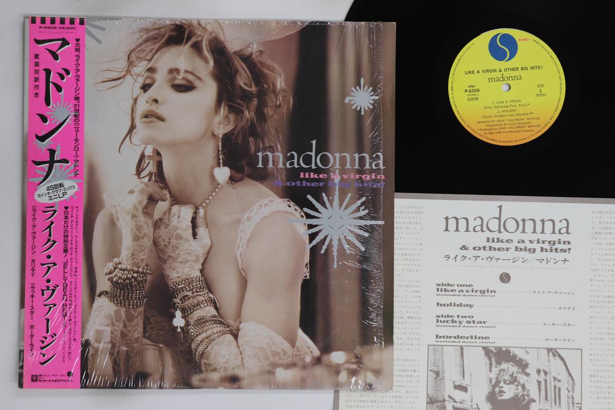 

12-дюймовая пластинка MADONNA - Like A Virgin & Другие Большие Хиты P6206 SIRE 1983 Япония Оби Поп Б/У