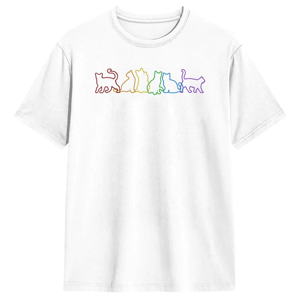 Oversized T Shirt Cat Stack Rainbow Lesbian Gay Pride Ally Lgbt 100 Cotton Tshirts Fashion Tshirt For Unisex Summer Top Tees