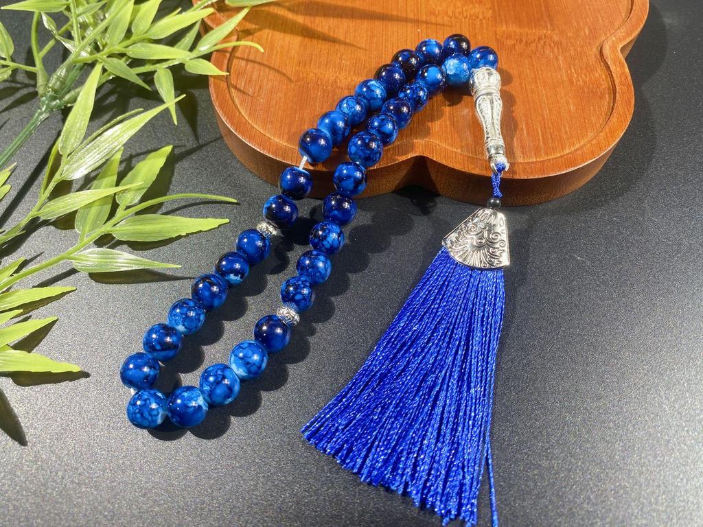 Pulsera de cuentas de oración musulmanas de vidrio de 10 mm - Oriente Medio, 33 cuentas, accesorio de culto árabe