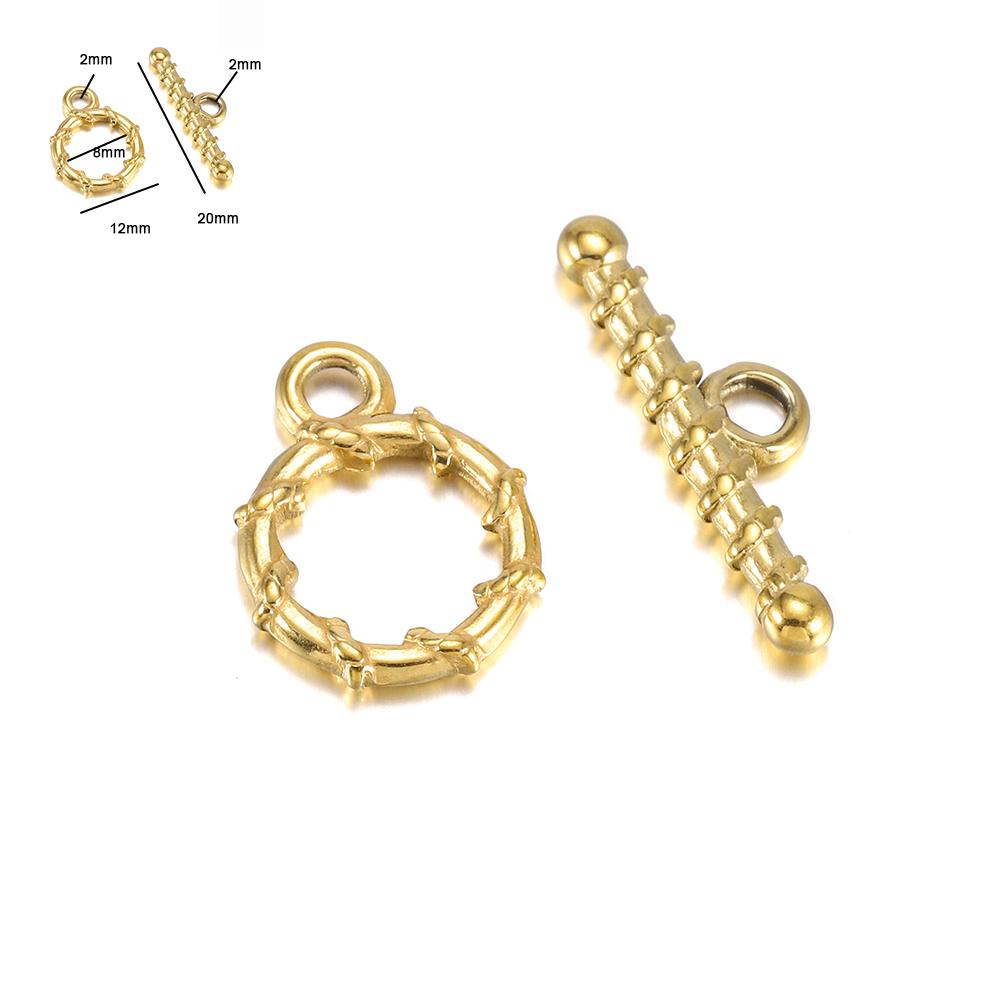 3-6 Sets Gold Color Stainless Steel Fastener Bracelet Toggle Clasp Buckle Connector For Jewelry Making OT Clasps Diy Accessories