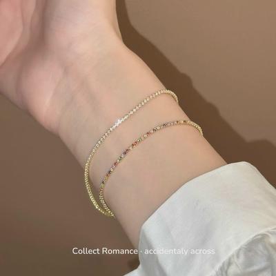 Glamorous Red Diamond Bracelet: Ultra-Thin, Niche Design, Light Luxury, All-Match Accessory for Women.